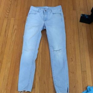 very white washed skinny jeans